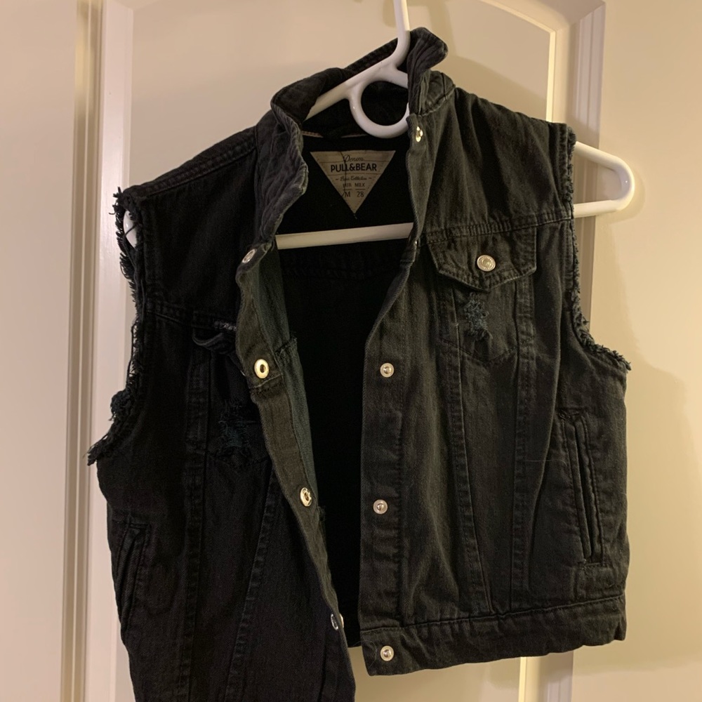 Pull and Bear Womens Jean Vest